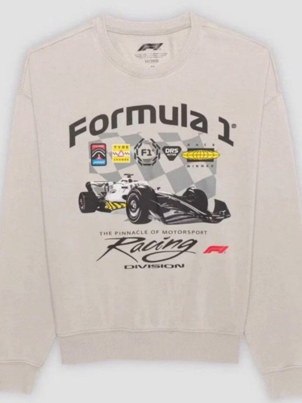 Men's Formula 1 Racing Crewneck Pullover Sweatshirt - Gray - Sizes SM to XXL - Picture 3 of 5